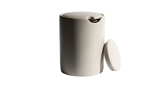 Elegant White Sugar Bowl Integrated into a Malleable Surface