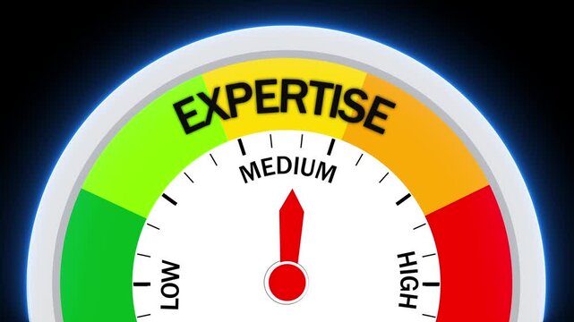 Expertise Gauge Meter Showing Medium Level indicator