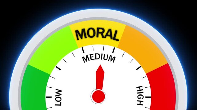Moral Compass Meter Indicating Medium Morality gauge