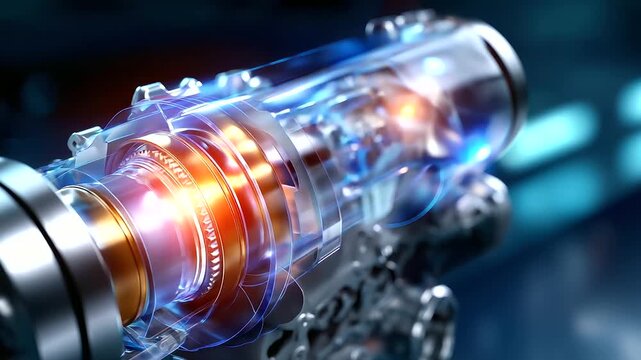 Three-dimensional engine rendering, powerful design showcase, intricate component detail, mechanical engineering visualization, digital model presentation, automotive technology, p