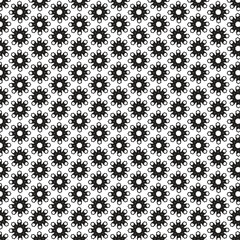 Intricate black and white geometric floral pattern repeating tessellation abstract art design