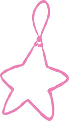 Hand-Drawn Whimsical Pink Christmas Ornament with Bow