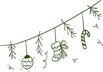 Hand-Drawn Whimsical Christmas Border