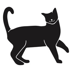 Happy cat animal silhouette