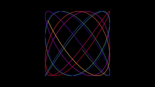 Rainbow lissajous curve mathematical art