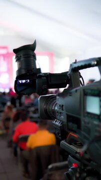 Professional video camera broadcasting live event stream