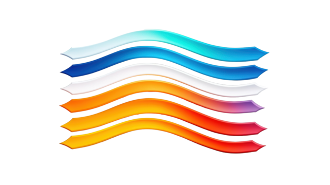 Colorful Curved Arrows on Transparent Background - Powered by Adobe
