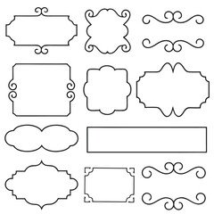 vector set of vintage frames