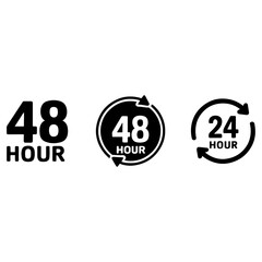 24H HOUR ICON 48 HOUR ICON  VECTOR