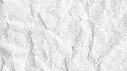 Crumpled paper texture background. White wrinkled sheet. Overlay effect image