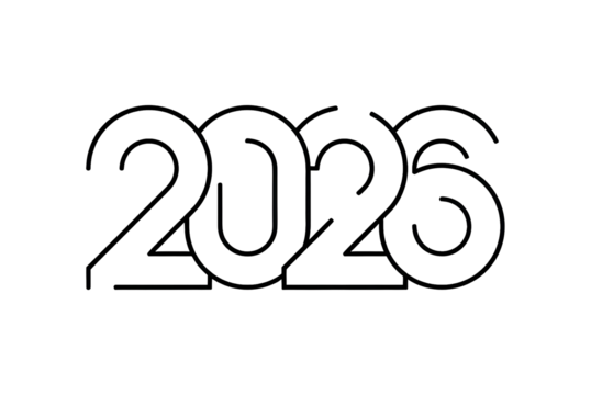 Happy New Years 2026 bold text happy holidays 