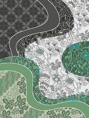 abstract pattern background design with classic batik motif