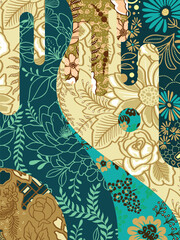 abstract pattern background design with classic batik motif