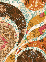 abstract pattern background design with classic batik motif
