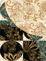 abstract pattern background design with classic batik motif