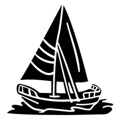 Modern sail ship black