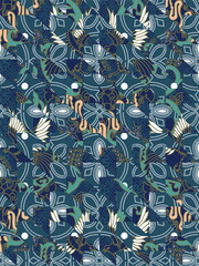 abstract pattern background design with classic batik motif