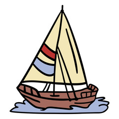Modern sail ship illlustration