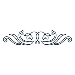Fototapeta premium Art nouveau ornament downward thin stroke
