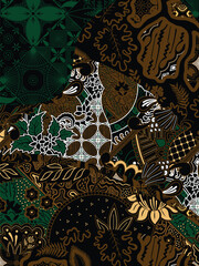 abstract pattern background design with classic batik motif