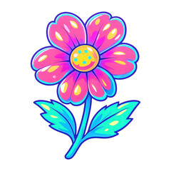 Obraz premium PNG Vibrant colorful flower illustration