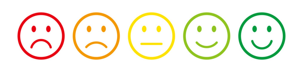 Five-Level Emotion Rating Bar with Color Scale Icons