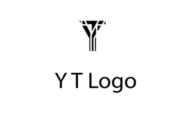 YT letter logo design with modern minimalist typography, bold clean monogram style, creative professional branding mark, high quality vector logo for business identity, apparel, social media, digital 