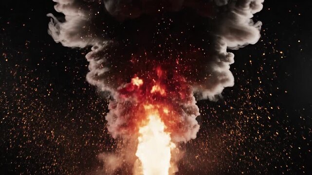 Dramatic Explosion Visuals - A Study in Fire and Smoke.
