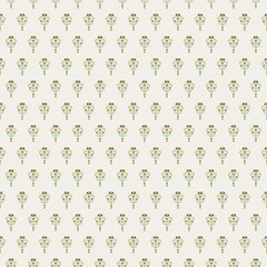 Seamless pattern with vertical columns of ornate Art Nouveau medallions with scrolling flourishes Design reflects elegant decorative Art Nouveau aesthetic Vector illustration