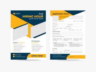We are hiring job vacancy print flyer template design, Job vacancy flyer poster template design.