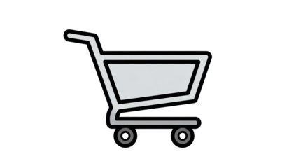 Simple Shopping Cart Icon isolated PNG with Transparent Background