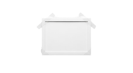Square LED panel light with tape before installation isolated PNG with Transparent Background