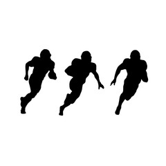 American football players in action silhouettes on white background for graphic design