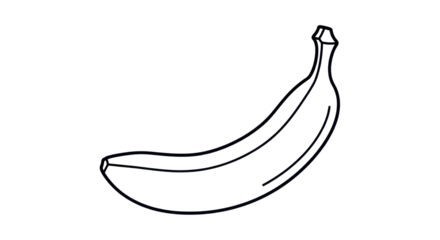 Banana outline illustration isolated PNG with Transparent Background
