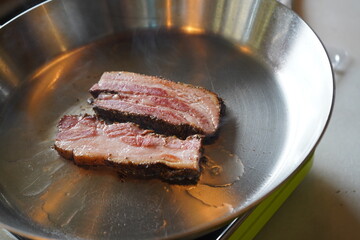 Bacon in a pan