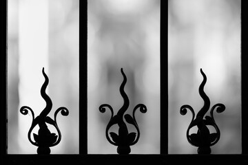 Abstract Wrought Iron Lattice Backlit