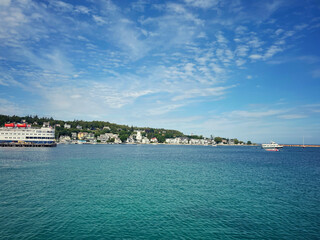 Summer afternoon on a shallow bay near Mackinac Island