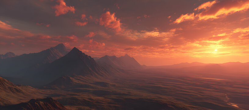 Couch&eacute; de soleil en montagne sur la plaine du champ du feu