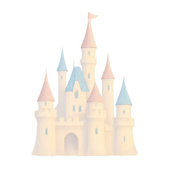 Obraz premium PNG Whimsical pastel fairytale castle.