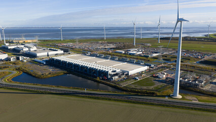 Eemshaven Data Center Aerial Cloud and AI Hub.