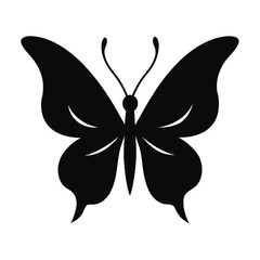 Clean symmetrical butterfly silhouette with intricate wing details