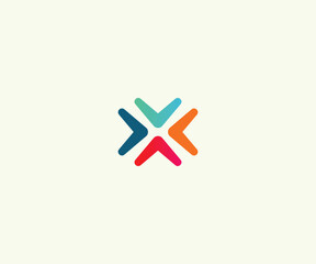 Futuristic Letter X Logo Design Template