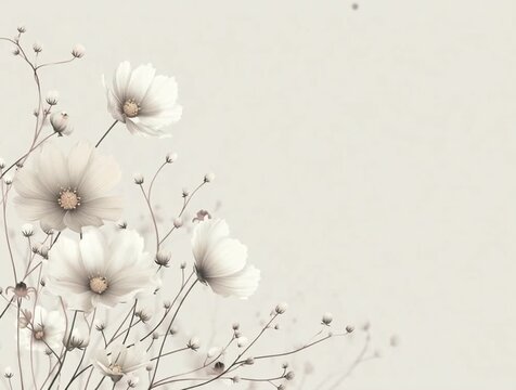 Flowers on the background Colors Cloud Dancer 