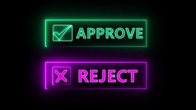 Choices between right and wrong symbols concept on the transparent background. Yes or No decisions, crisis decision making. Motion graphics of approve or reject concept. 4k video animation.