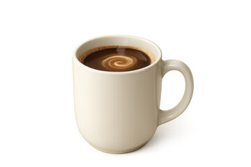 Obraz premium Coffee mug with cream swirl on transparent background, enjoying a hot drink, caffeine beverage