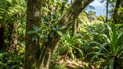 Fototapeta premium Photorealistic image of the extremely rare Pennantia baylisiana tree
