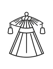 Fototapeta premium Traditional Asian Umbrella Line Art Illustration.