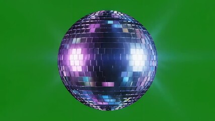 Disco ball spinning animation on green screen for party and dance floor effects video footage - Powered by Adobe