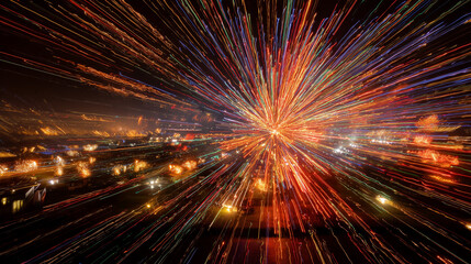 2026 New Year Fireworks Long Exposure