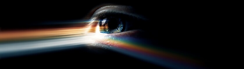 Human eye perceives light spectrum entering from darkness